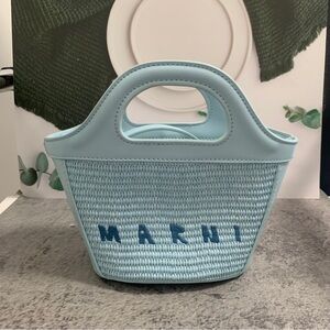 Marni shoulder bag blue raffia straw crossbody bag